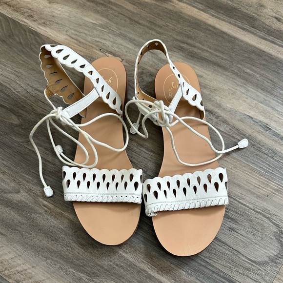 Jack Rogers Shoes - Jack Rogers White Ruby Ankle Tie Sandals